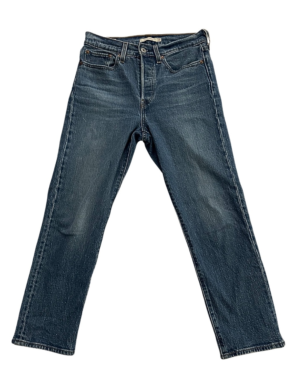 Levi's Wedgie Straight Leg Jeans Women's 27 High Rise Button Fly Blue Denim
